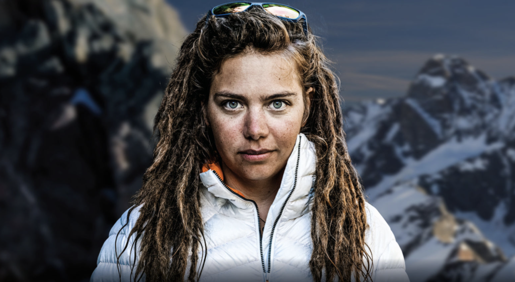 Caro North, guide de haute montagne, alpiniste et aventurière suisse.