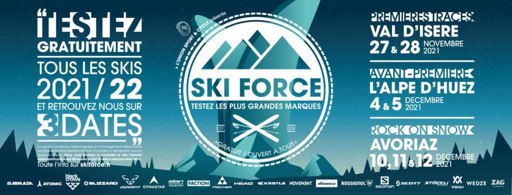 Affiche essais de skis Ski Force Winter Tour 2021.