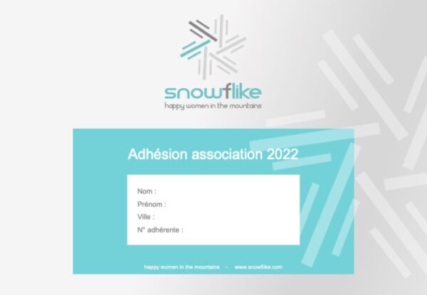 Carte adhésion association snowflike.