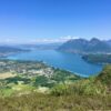 Vue sur le lac d'Annecy depuis la montée vers la Montagne d'Entrevernes.
