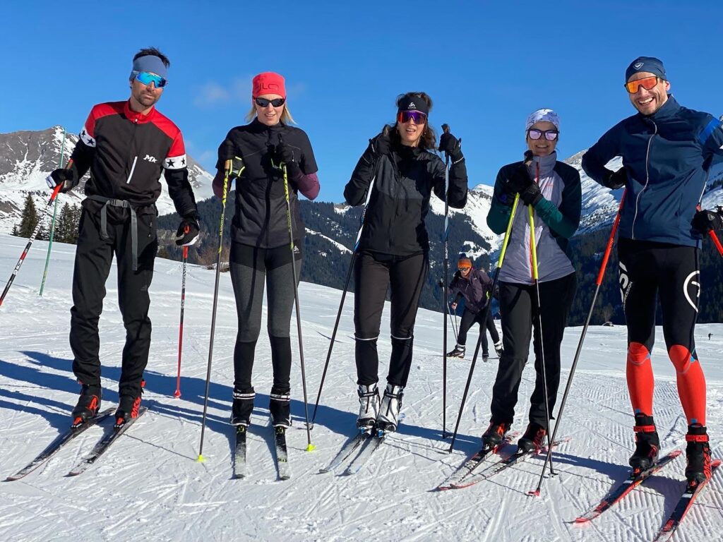 Groupe de skating, aux Confins, à La Clusaz.